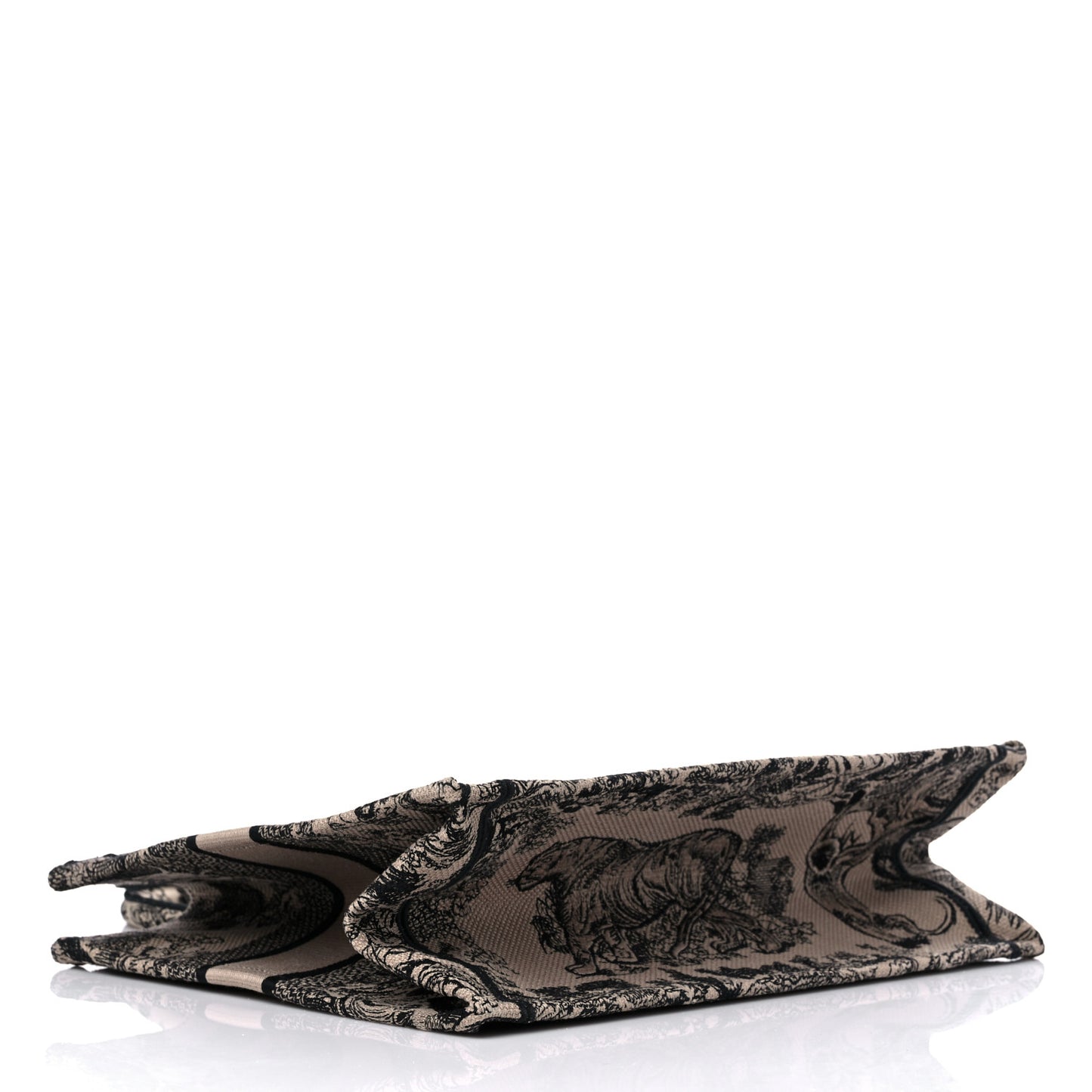 Canvas Embroidered Medium Dioriviera Toile De Jouy Book Tote Black
