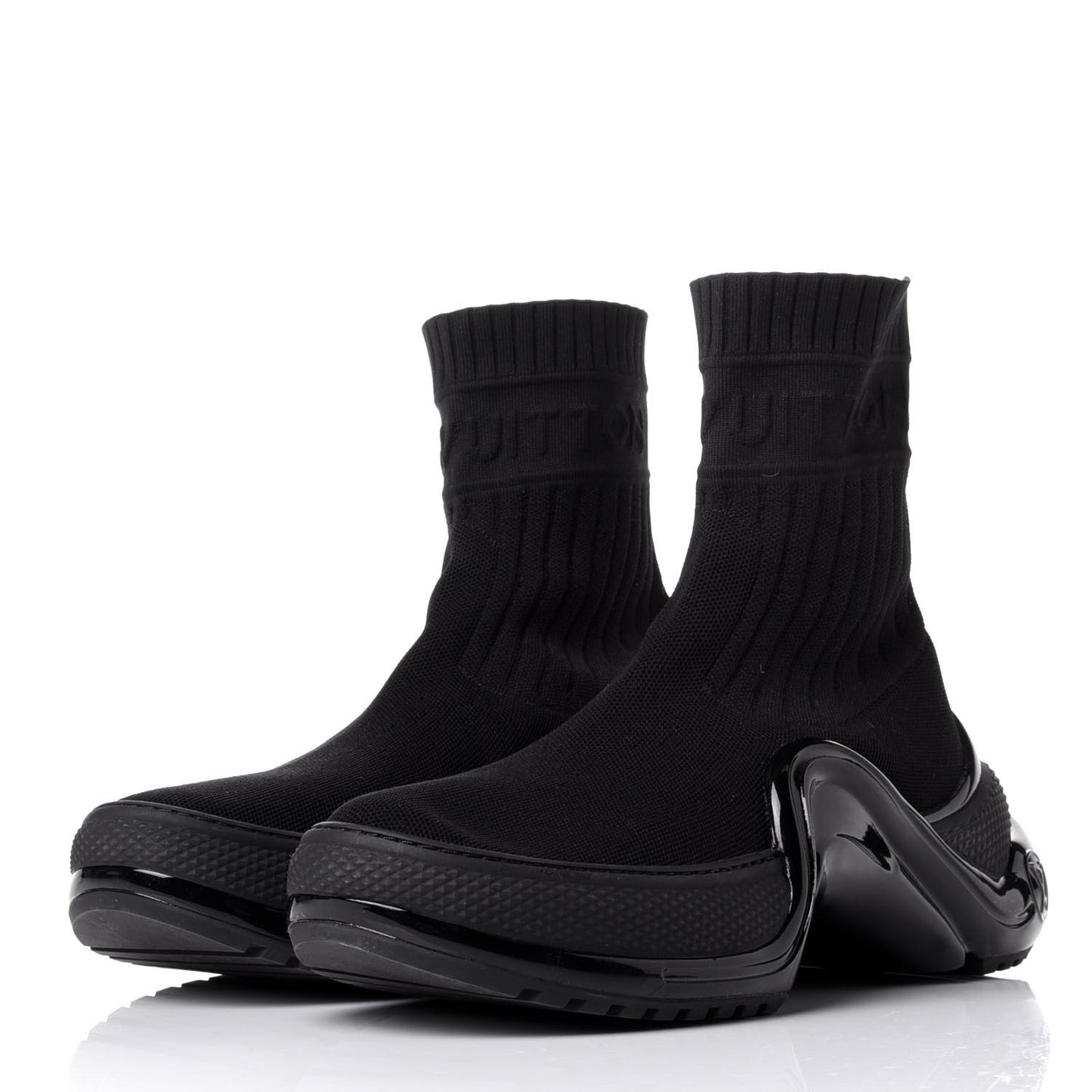 Stretch Textile LV Archlight Sneaker Boots 38.5 Black