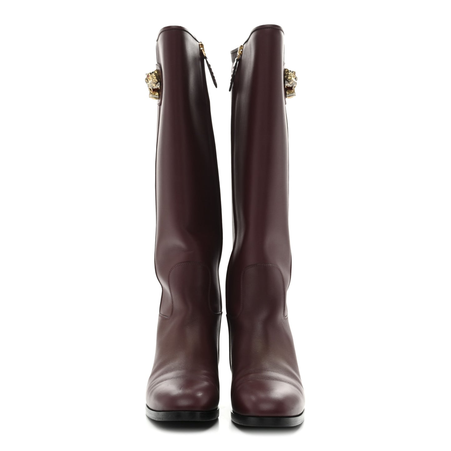 Calfskin Rajah Tall Boots 35 Burgundy