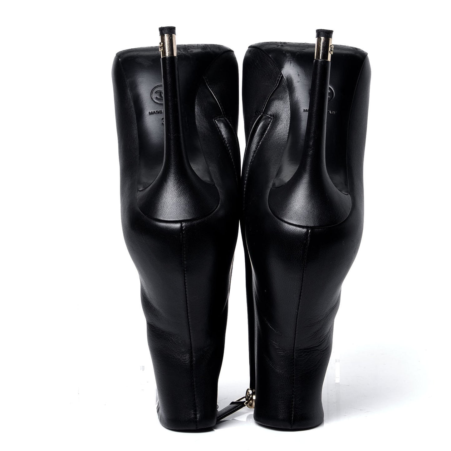 Lambskin CC Short Ankle Boots 39 Black