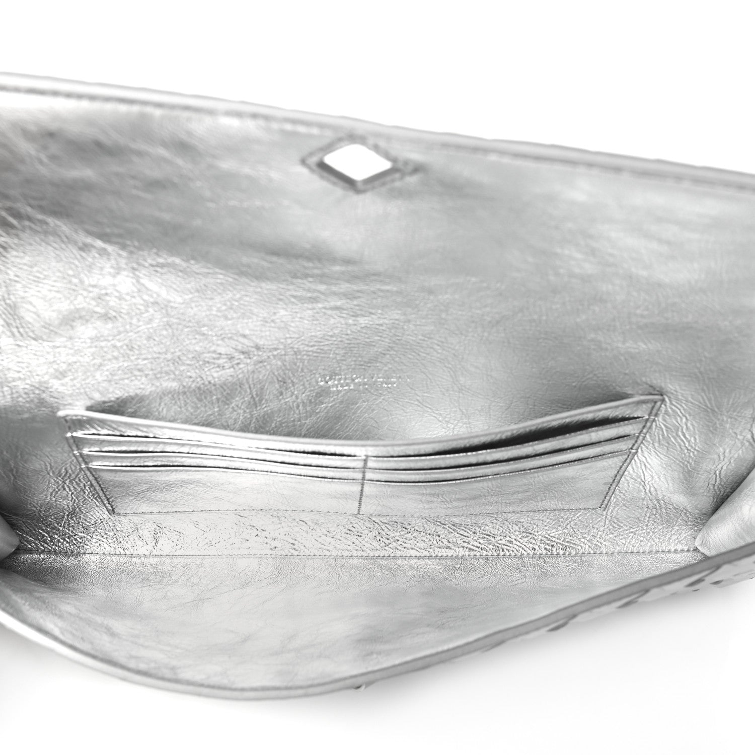 Bottega Veneta Metallic Nappa Intrecciato Long Andiamo Top Handle Silver 4 of 8