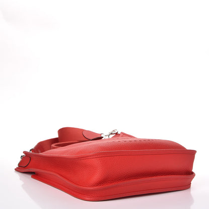 Hermes Taurillon Clemence Evelyne III PM Rouge Tomate 4 of 9