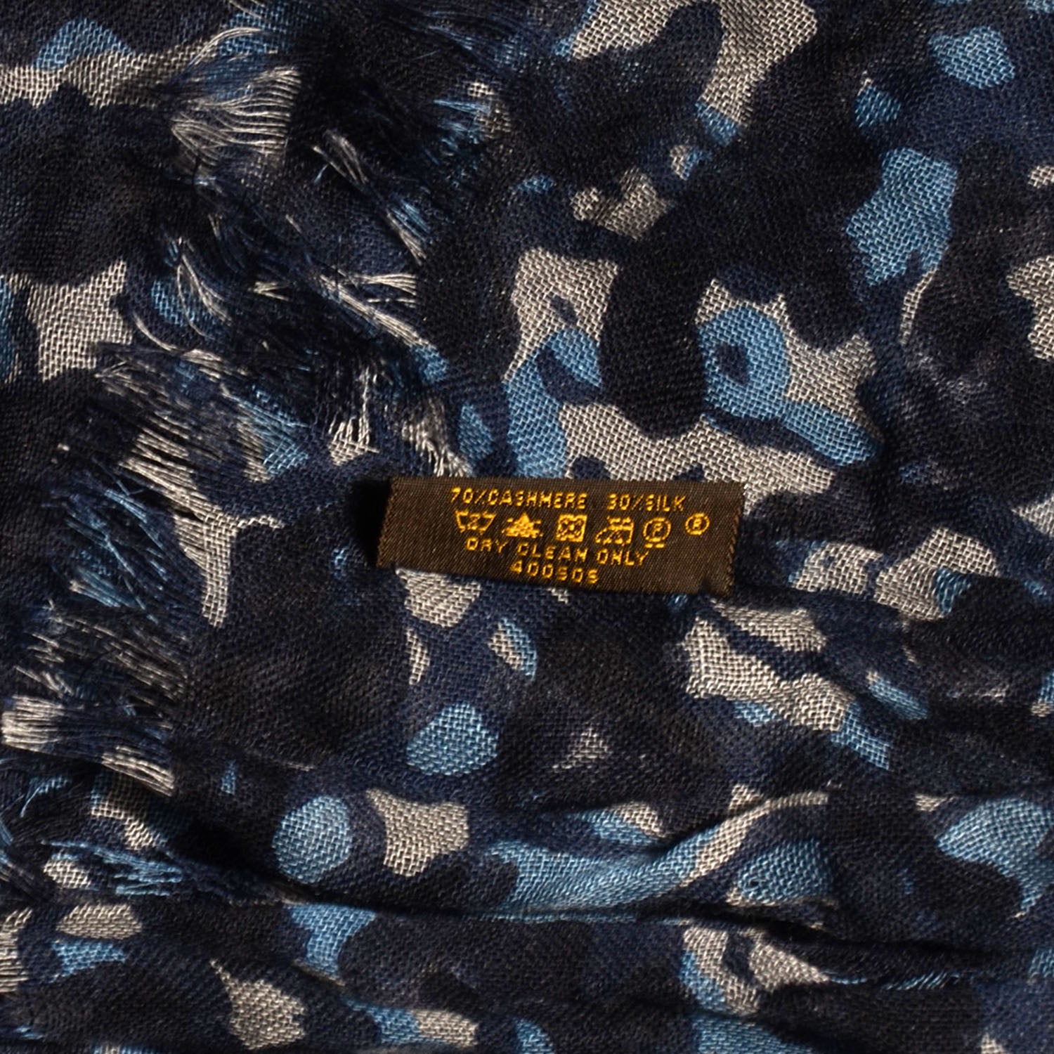 Louis Vuitton Cashmere Silk Lezard Etole Stole Blue 7 of 7