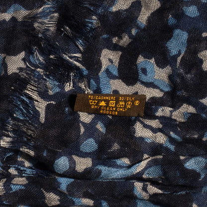 Louis Vuitton Cashmere Silk Lezard Etole Stole Blue 7 of 7