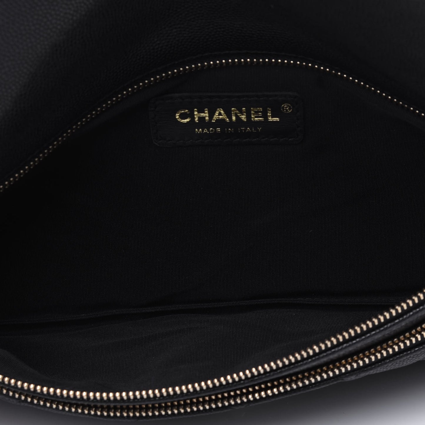 Caviar Quilted Flap Clutch Black