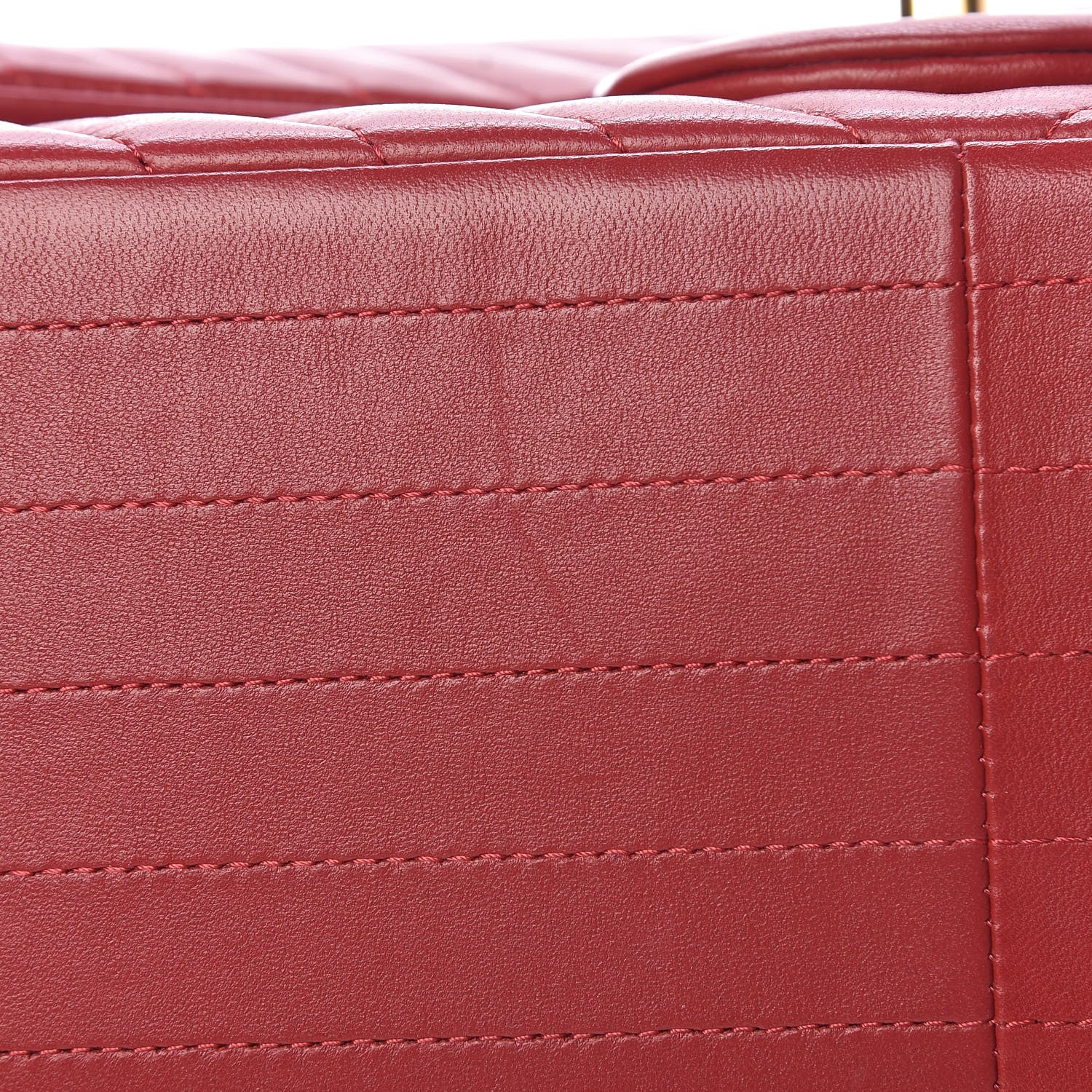 Chanel Lambskin Chevron Quilted Jumbo Double Flap Dark Red 10 of 16
