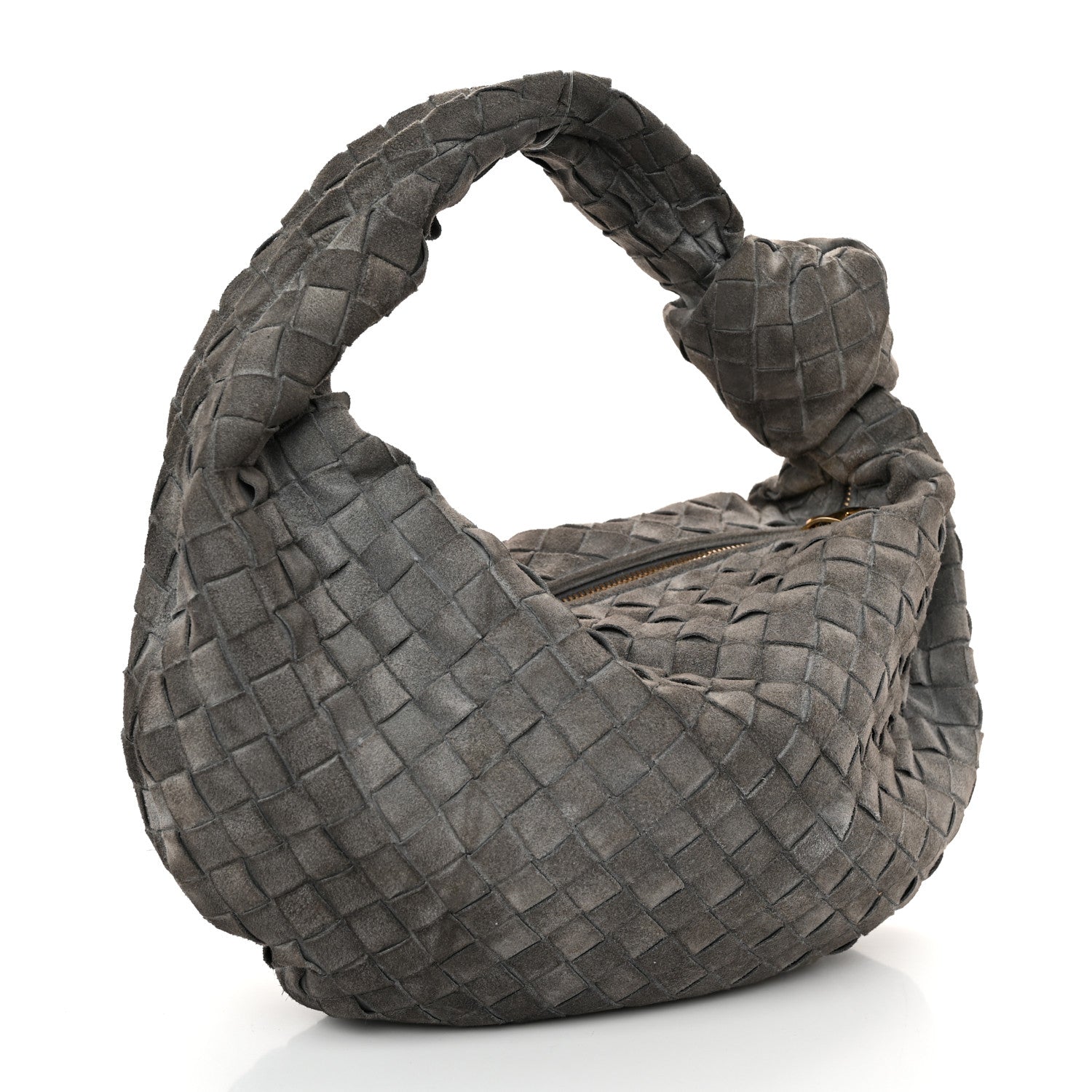 Bottega Veneta Suede Calfskin Intrecciato Teen Jodie Hobo Thunder 3 of 11
