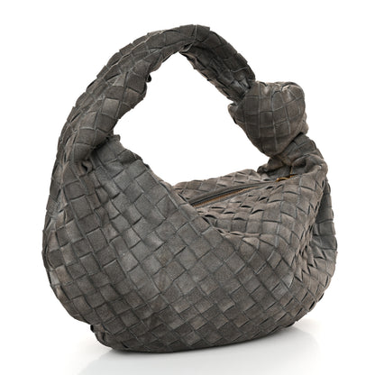 Bottega Veneta Suede Calfskin Intrecciato Teen Jodie Hobo Thunder 3 of 11