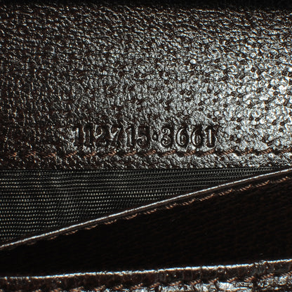 Gucci Monogram Metal Bar Continental Flap Wallet Beige Ebony Dark Brown 7 of 8