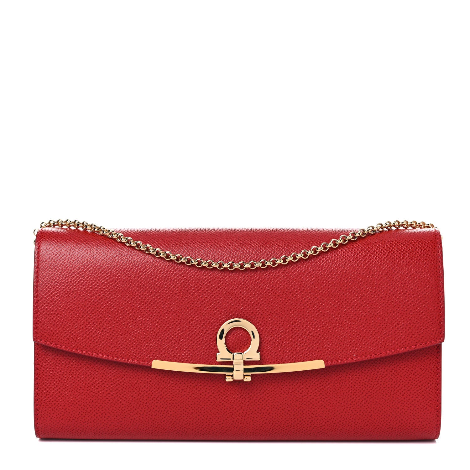 Salvatore Ferragamo Hammered Calfskin Mini Gancini Icona Bag Lipstick 1 of 9