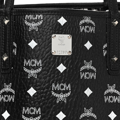 MCM Visetos Medium Anya Zip Top Shopper Tote Black 9 of 15