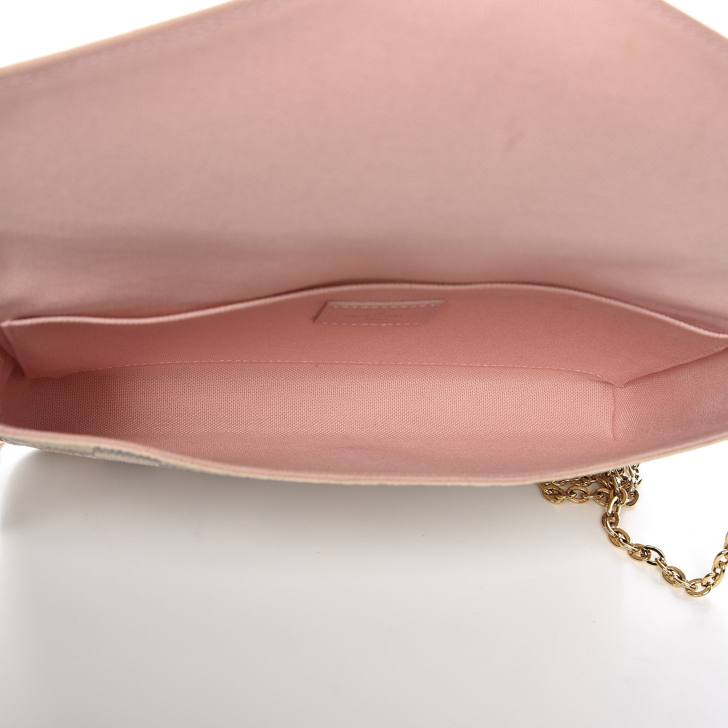 Louis Vuitton Damier Azur Pochette Felicie Chain Wallet Rose Ballerine 5 of 12