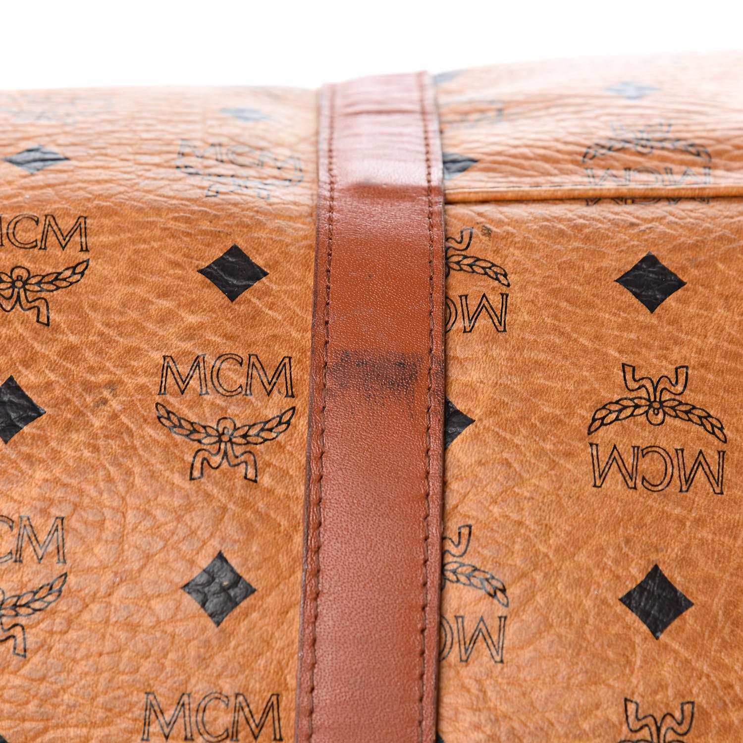 MCM Visetos Boston Weekender Bag Cognac 15 of 22