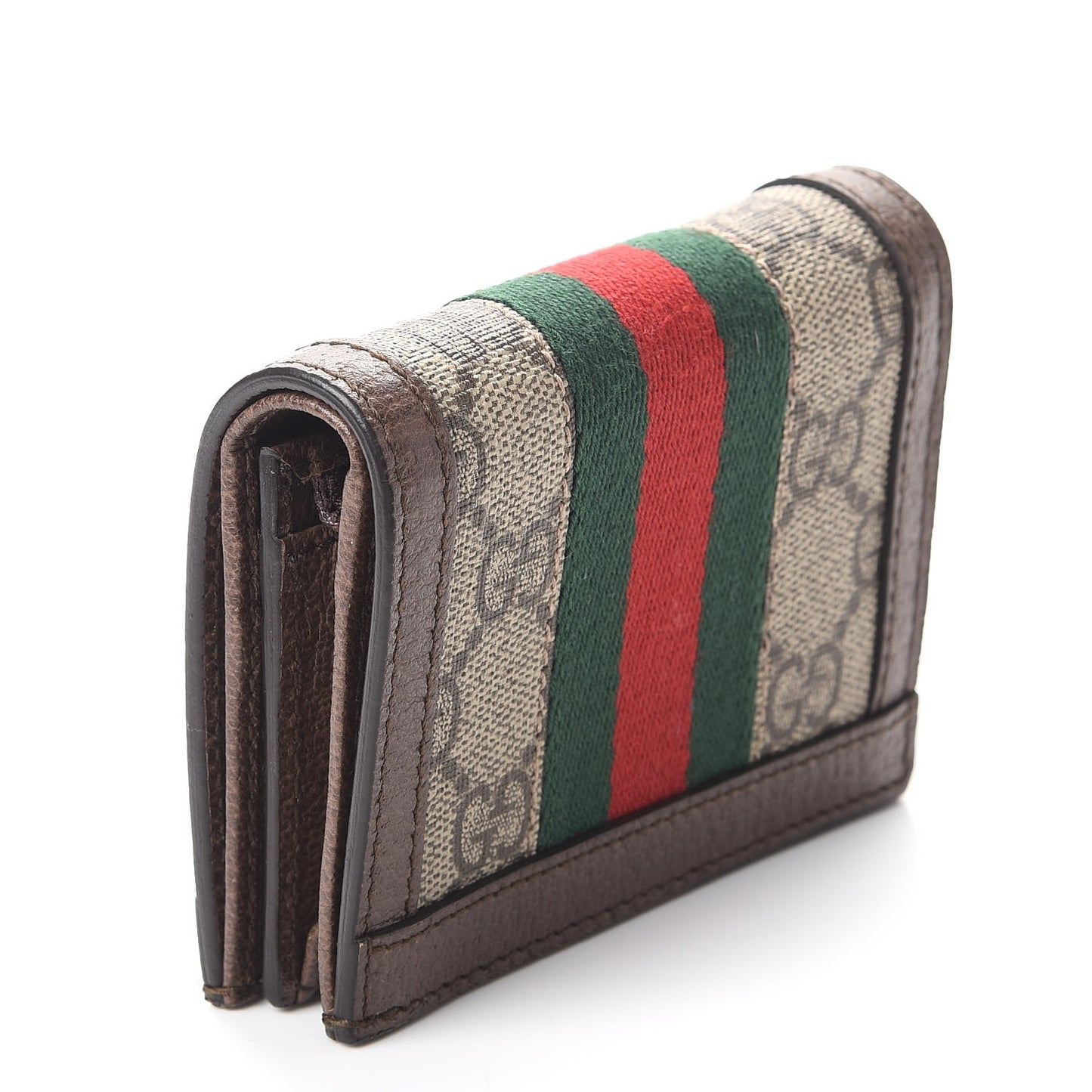 GG Supreme Monogram Web Ophidia Card Case Beige New Acero