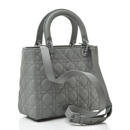 Christian Dior Ultra Matte Calfskin Cannage Medium Lady Dior Grey Stone 3 of 14