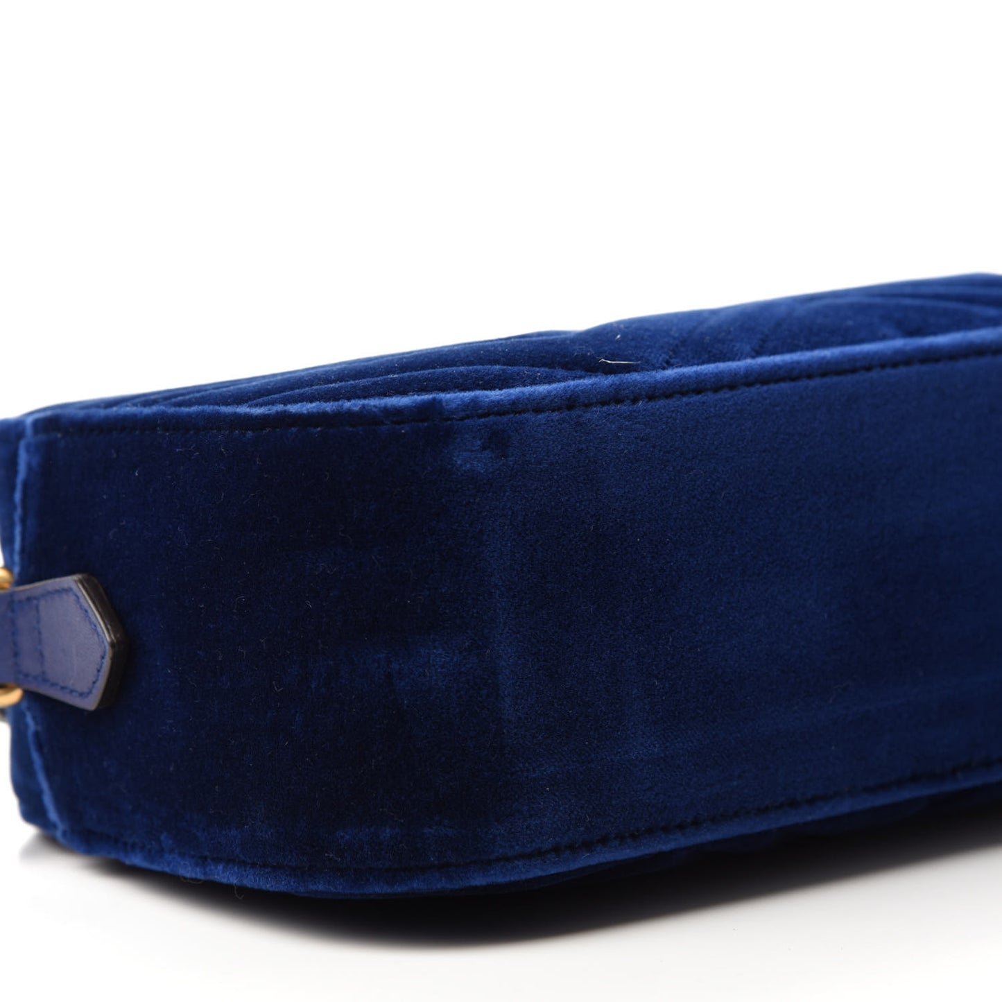 Velvet Matelasse Small GG Marmont Chain Shoulder Bag Cobalt