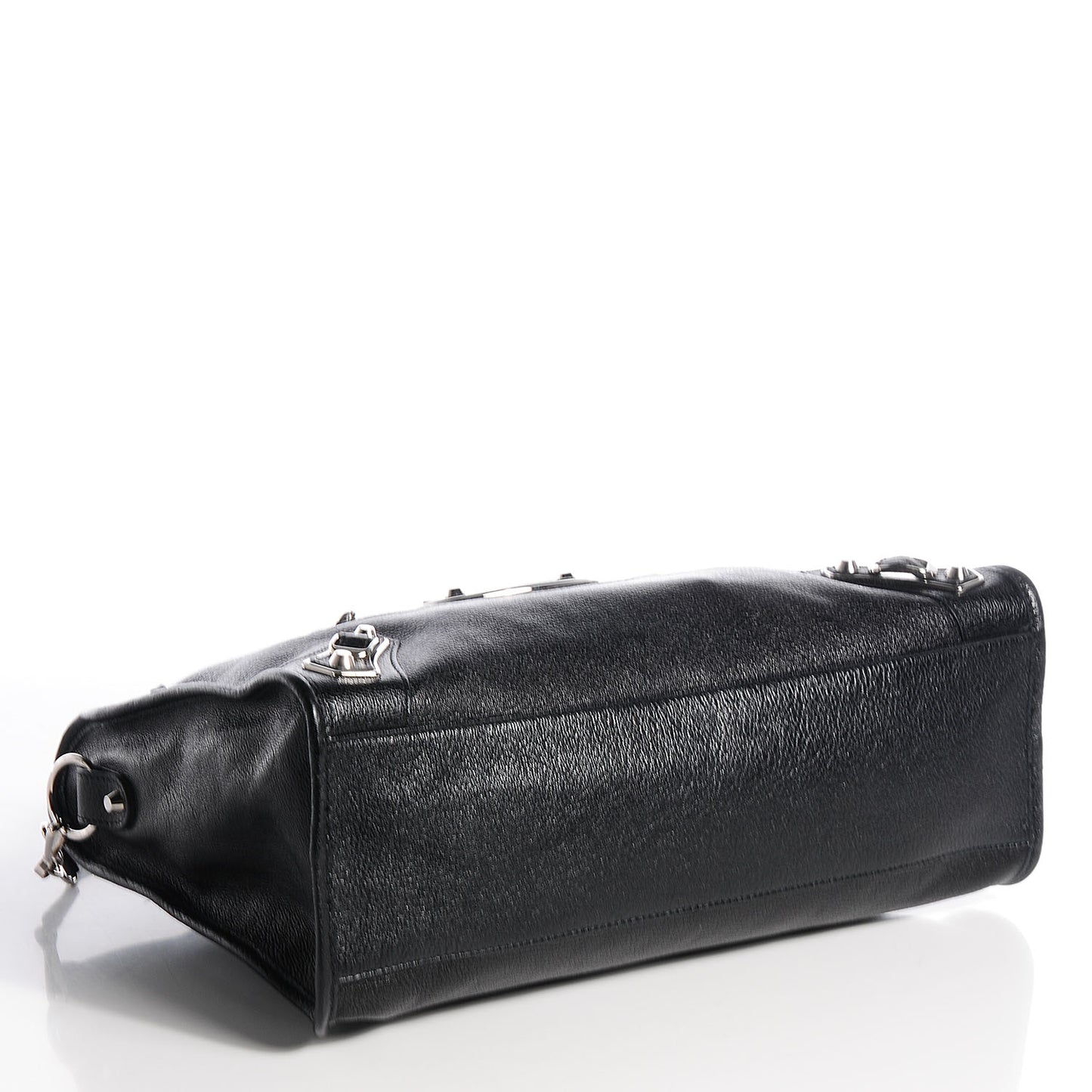 Chevre Silver Metallic Edge Hardware City Black