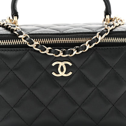 Chanel Lambskin Quilted Small Top Handle Vanity Case With Chain Black 8 of 10