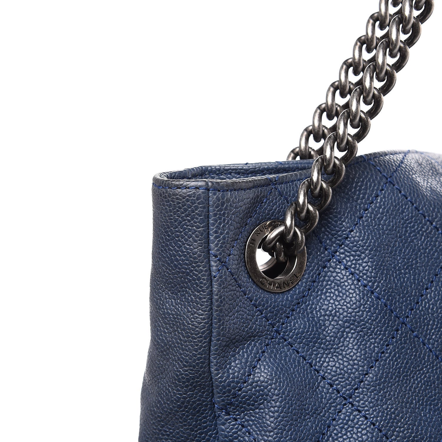 Chanel Caviar Quilted Simply CC Hobo Blue 12 of 18
