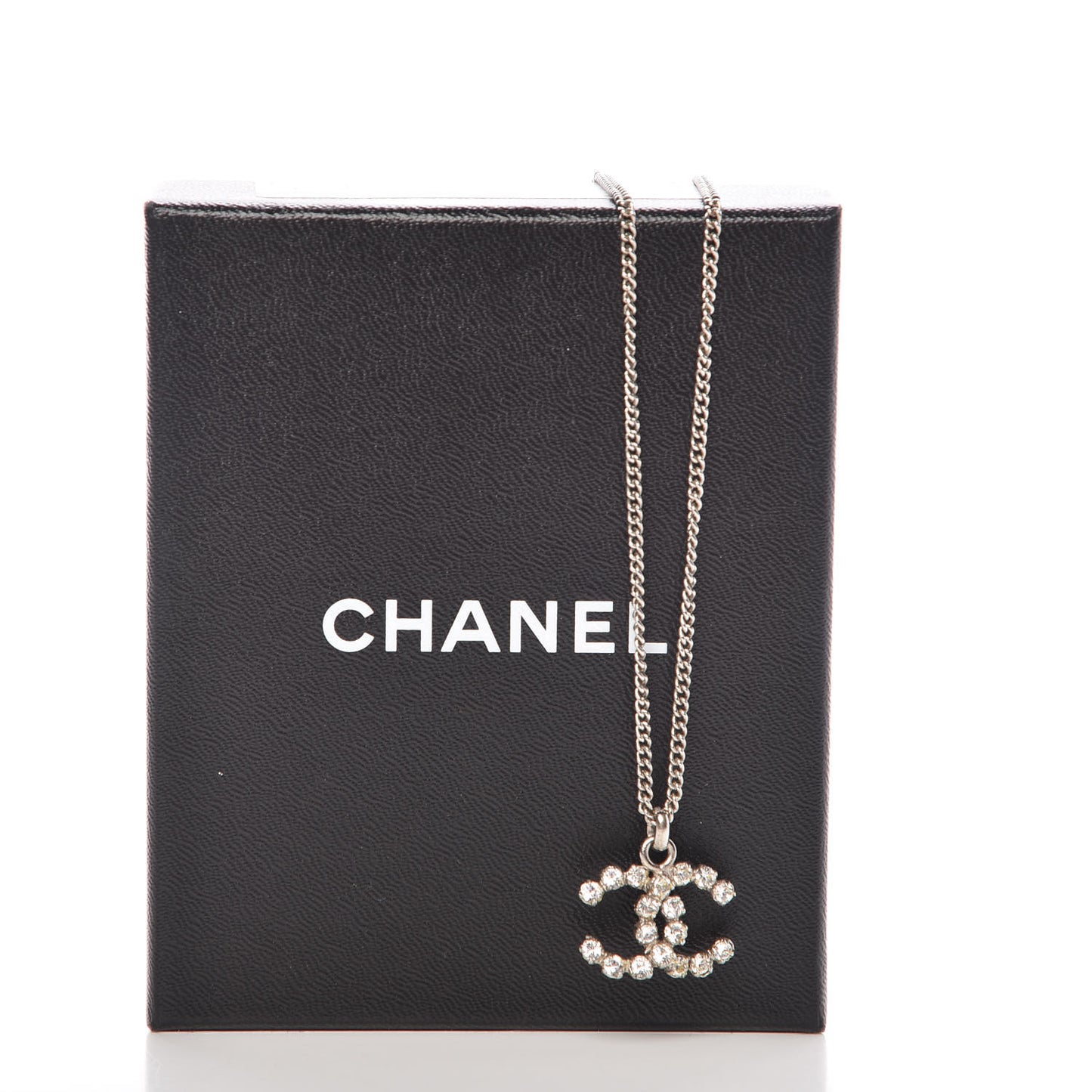 Crystal CC Pendant Necklace Silver