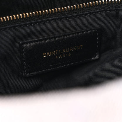 Saint Laurent Denim Quilted Medium Loulou Puffer Monogram Chain Satchel Bleached Lilac 6 of 11
