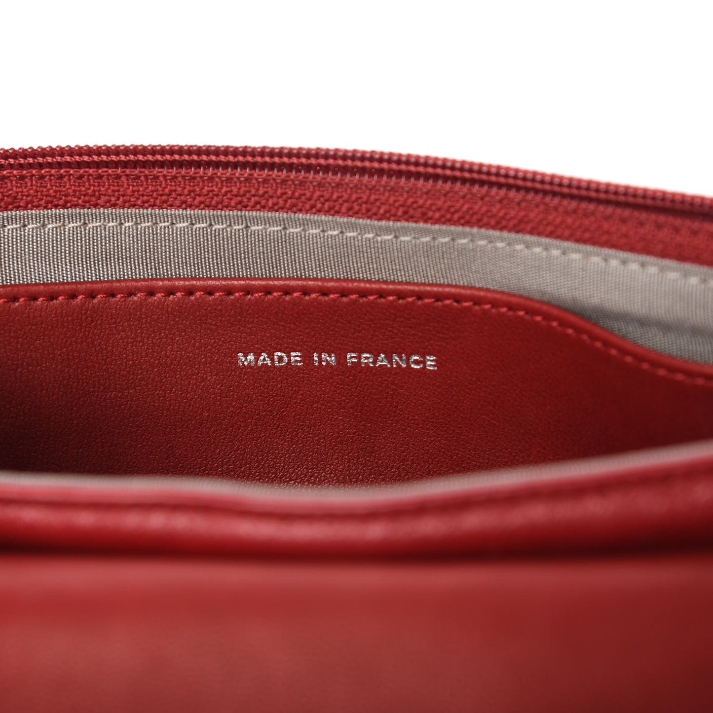 Lambskin Half Moon Wallet On Chain WOC Red
