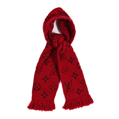 Louis Vuitton Wool Silk Logomania Scarf Rubis 1 of 3