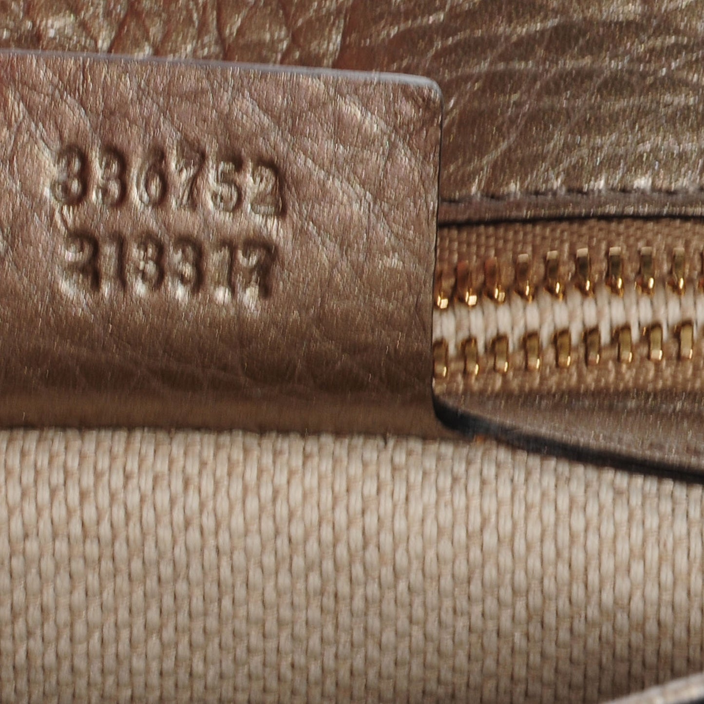 Metallic Pebbled Calfskin Medium Soho Flap Crossbody Golden Beige