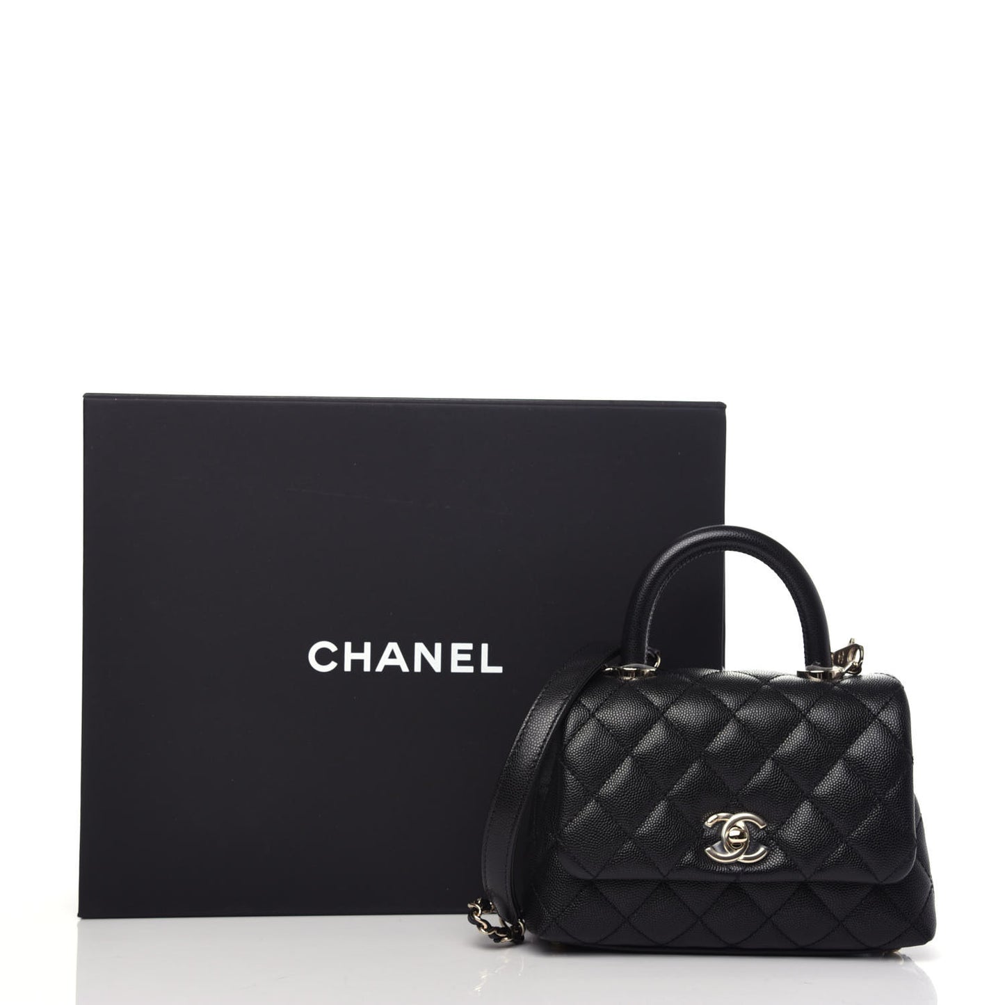 Caviar Quilted Extra Mini Coco Handle Flap Black