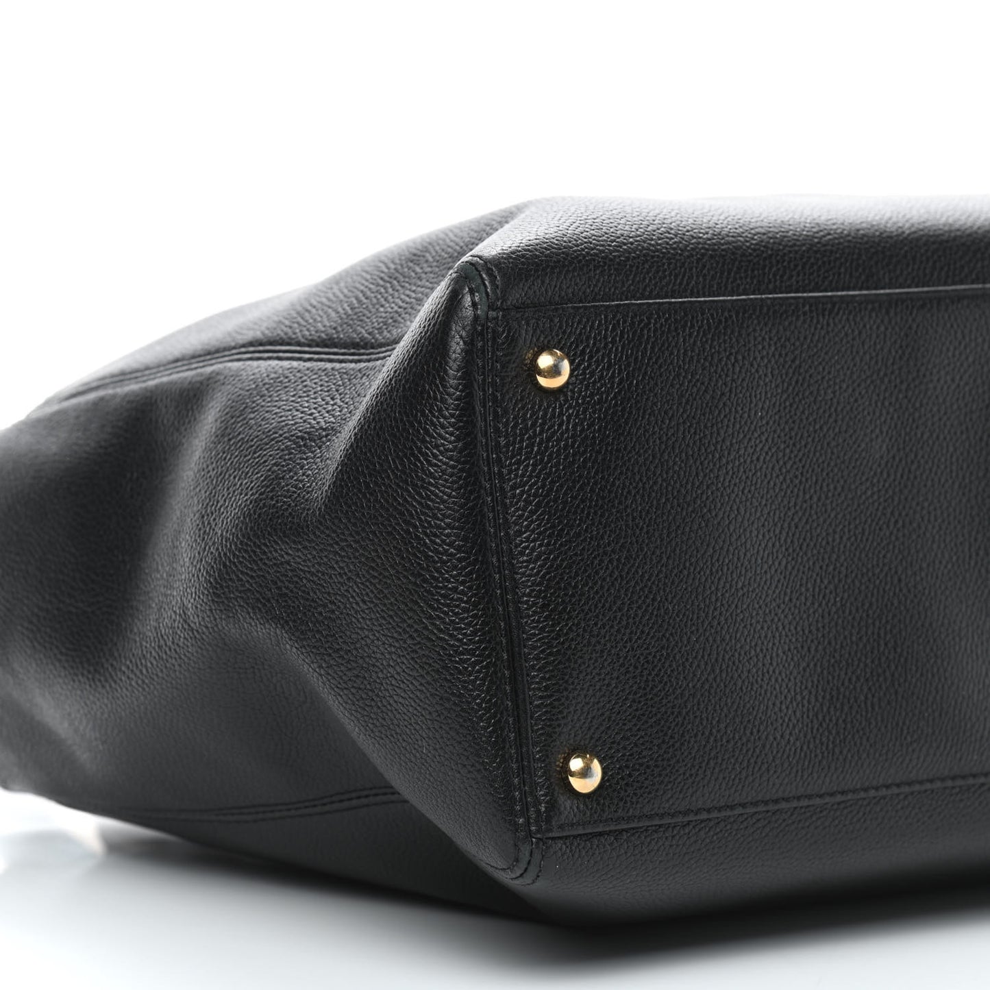 Calfskin Cerf Executive Shopper Tote Black