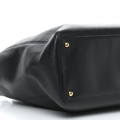 Chanel Calfskin Cerf Executive Shopper Tote Black 8 of 9