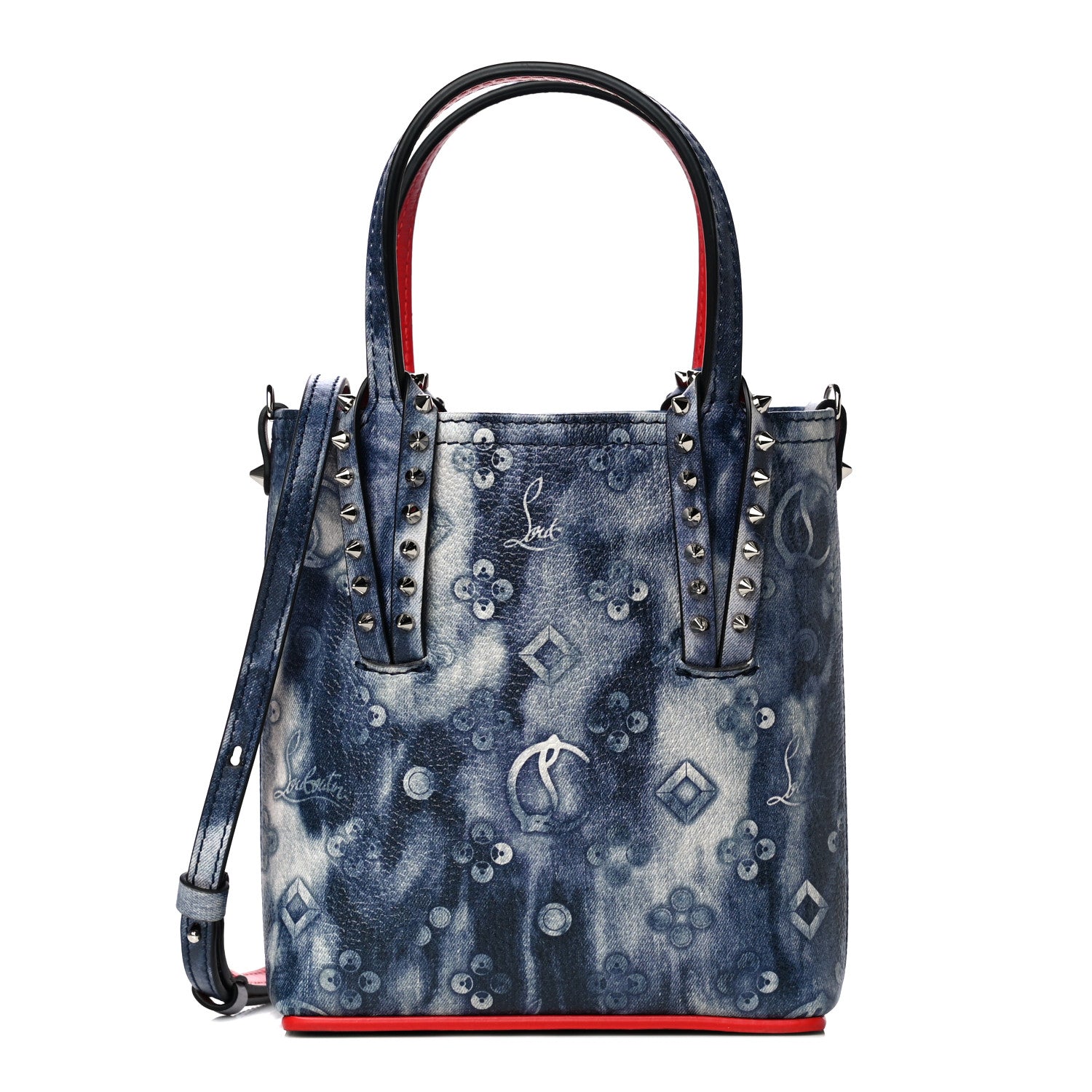 Christian Louboutin Calfskin Punk Mini North South Cabata Tote Multi 1 of 9