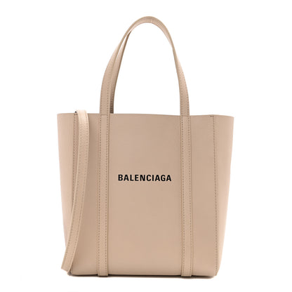 Balenciaga Smooth Calfskin Logo XXS Everyday Tote Light Beige Black 1 of 10