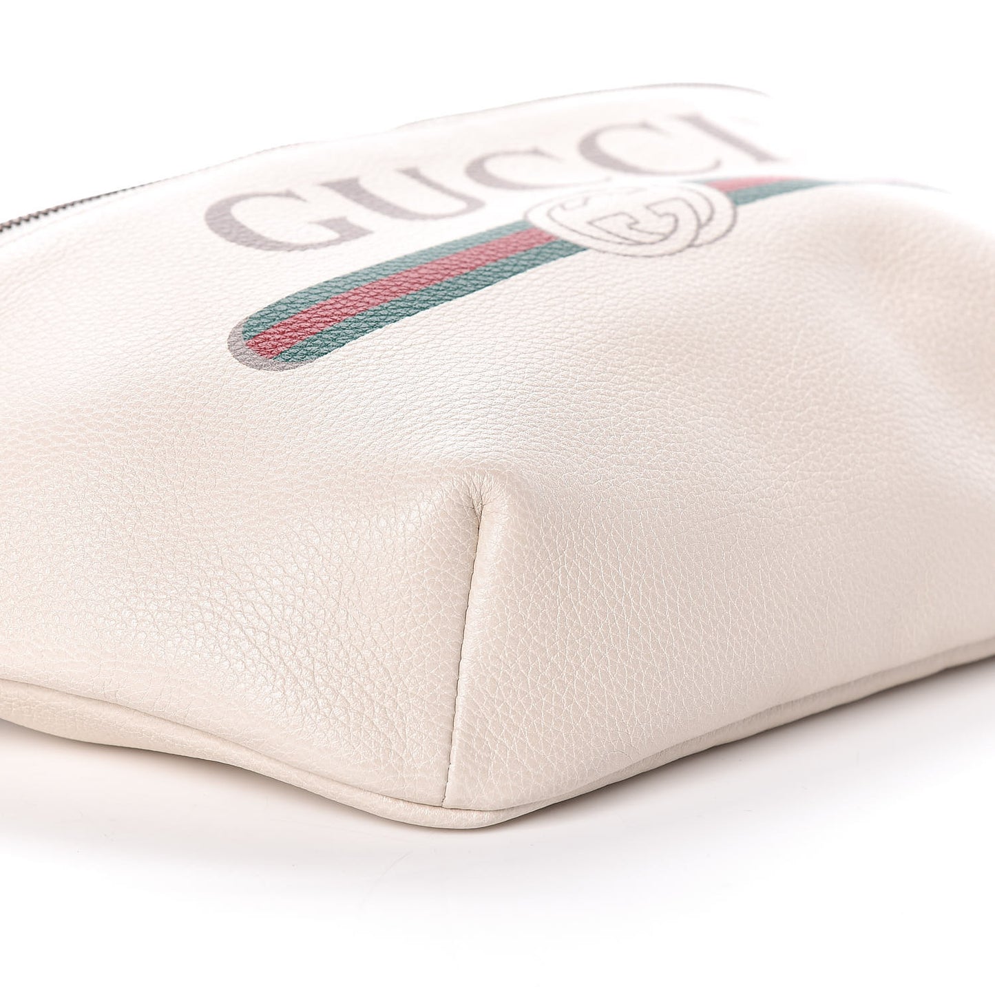 Grained Calfskin Logo Belt Bag White