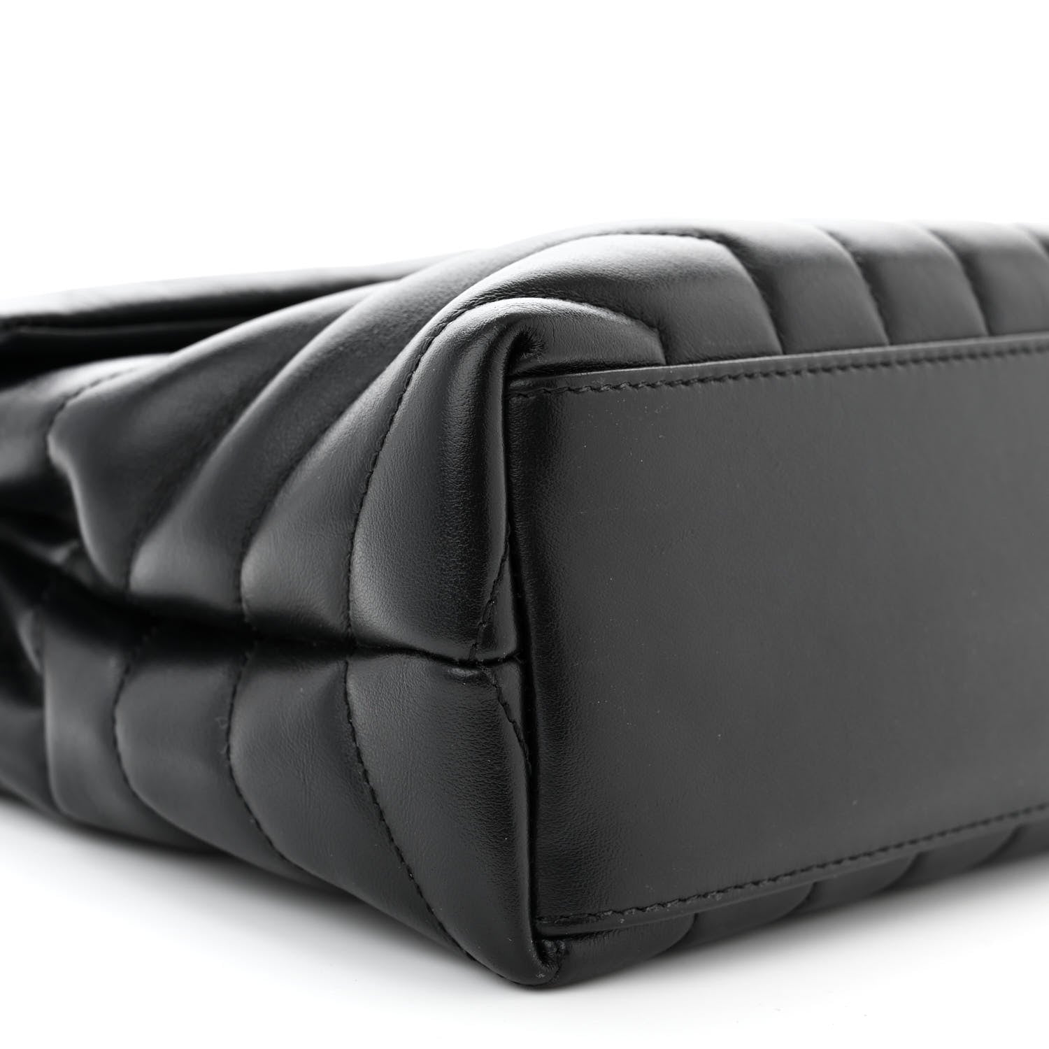 Saint Laurent Calfskin Y Quilted Monogram Small Loulou Chain Satchel Black 9 of 10