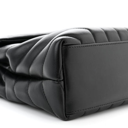 Saint Laurent Calfskin Y Quilted Monogram Small Loulou Chain Satchel Black 9 of 10