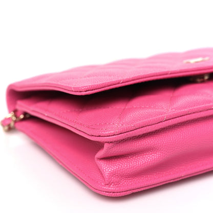 Chanel Caviar Quilted Wallet on Chain WOC Pink 10 of 11