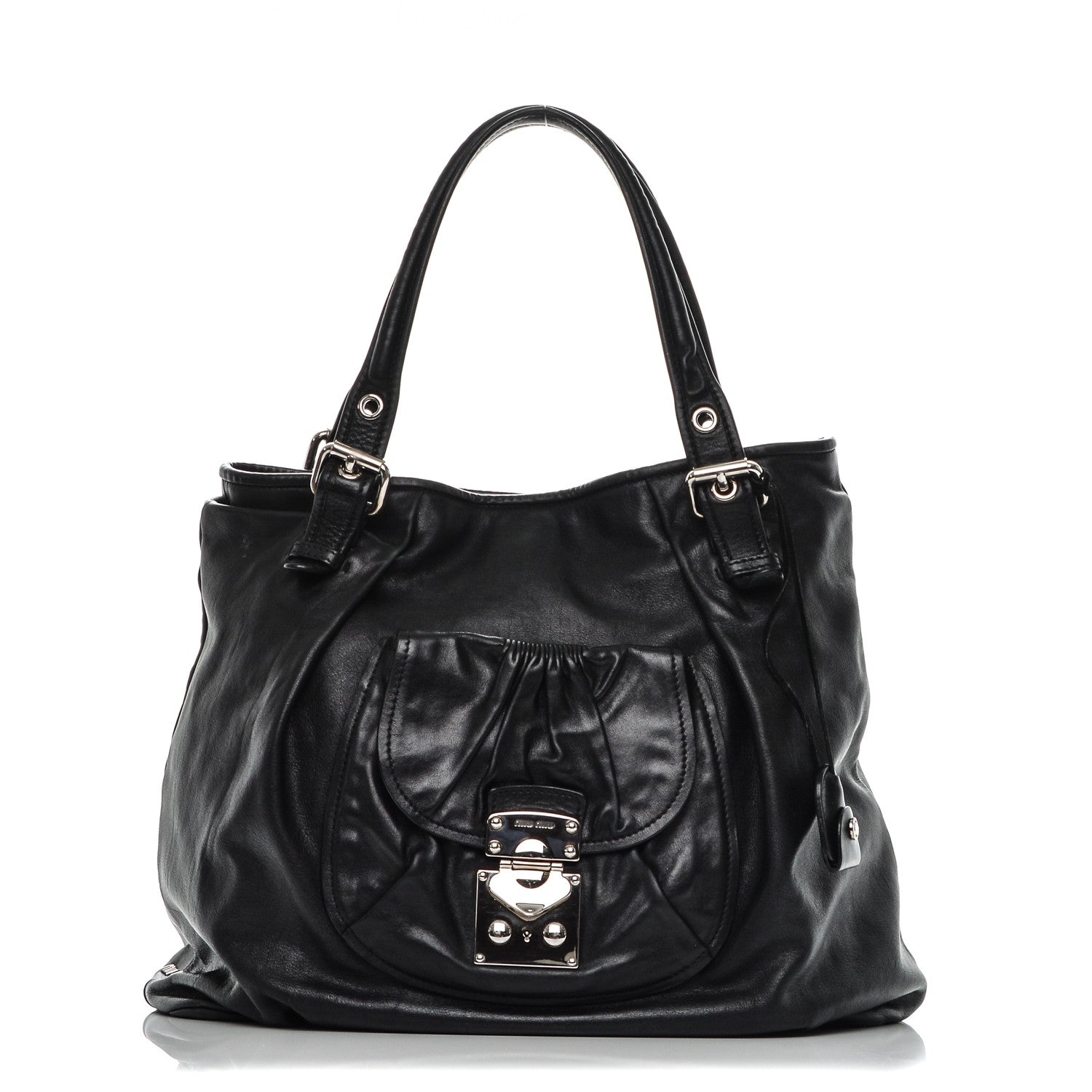 Miu Miu Vitello Lux Large Tote Nero Black 1 of 7