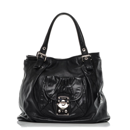 Miu Miu Vitello Lux Large Tote Nero Black 1 of 7