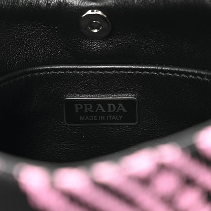 Prada Maglia Jacquard Cleo Shoulder Bag Black Rosa 6 of 10