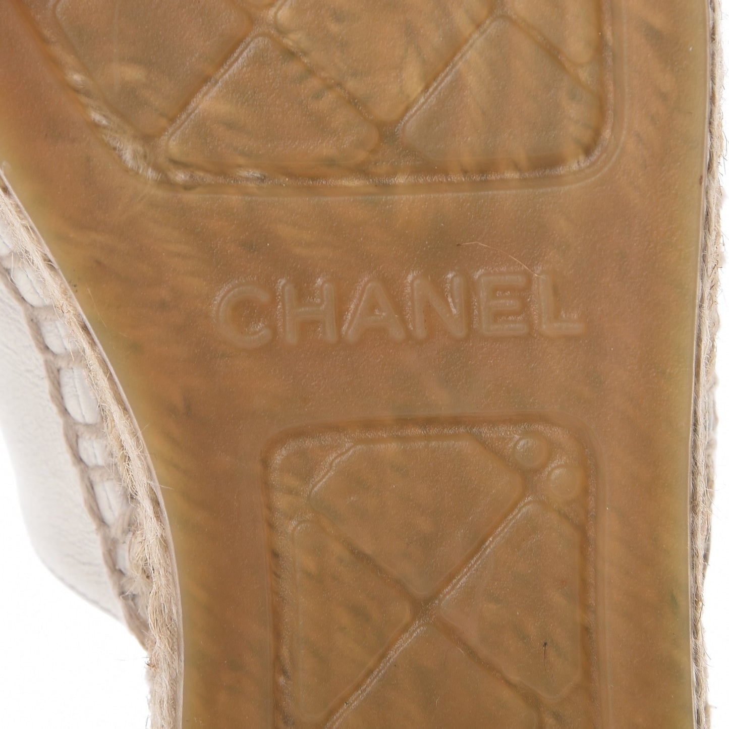 Iridescent Goatskin CC Espadrille Mules 37 Ivory Black