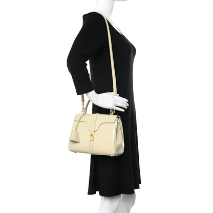 Celine Satinated Calfskin Small 16 Top Handle Bag Limestone 2 of 13