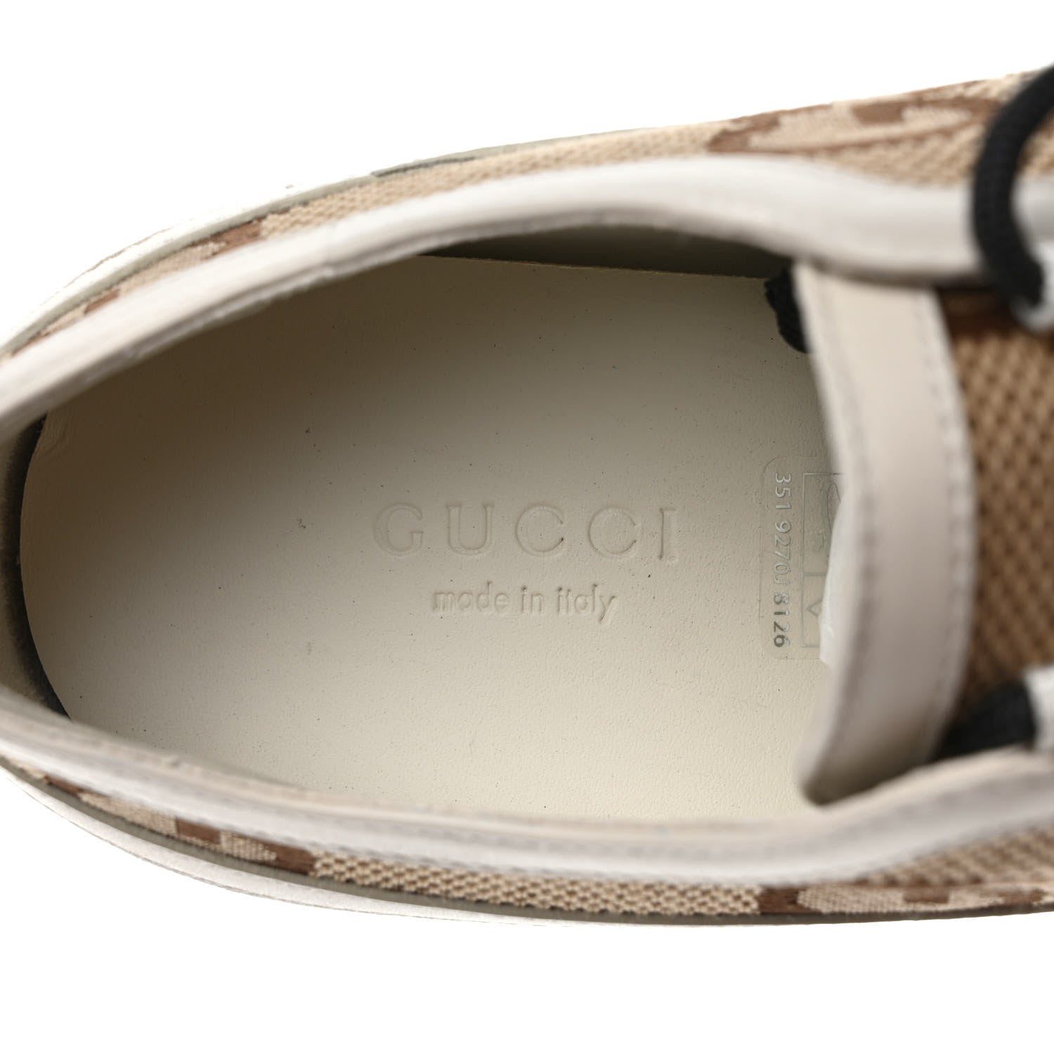 Gucci Quebec Calfskin Monogram Jumbo GG Lace Up Platform Loafers 35.5 Mystic White Camel Ebony 7 of 8