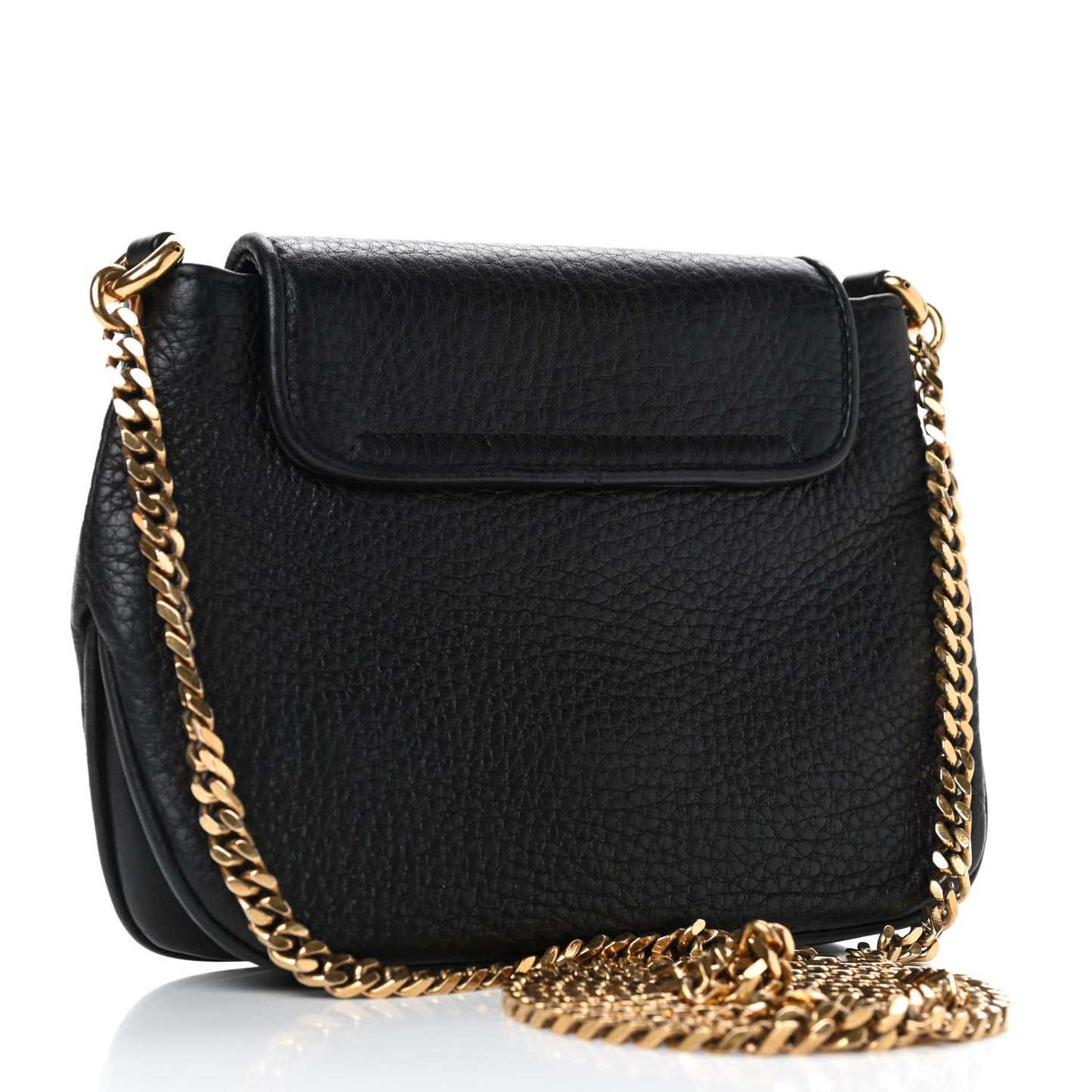 Pebbled Calfskin Small 1973 Chain Shoulder Bag Black