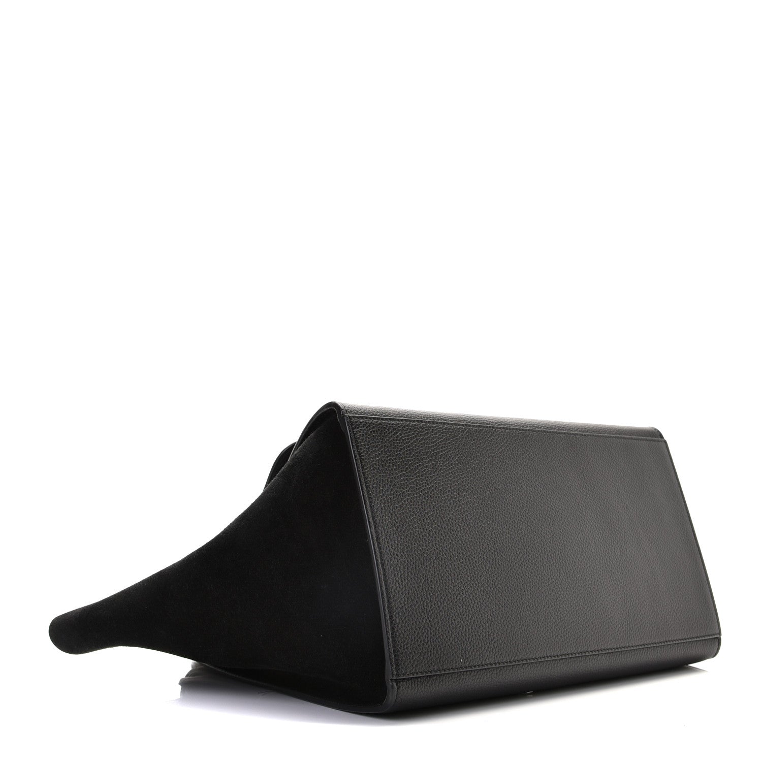 Celine Drummed Calfskin Suede Medium Trapeze Black 4 of 9