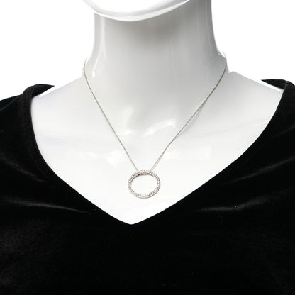 Roberto Coin 18K White Gold Diamond .42ctw Circle Pendant Necklace 2 of 4