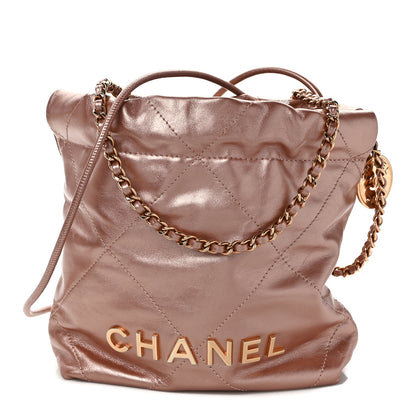 Chanel Metallic Calfskin Quilted Mini Chanel 22 Copper 1 of 13