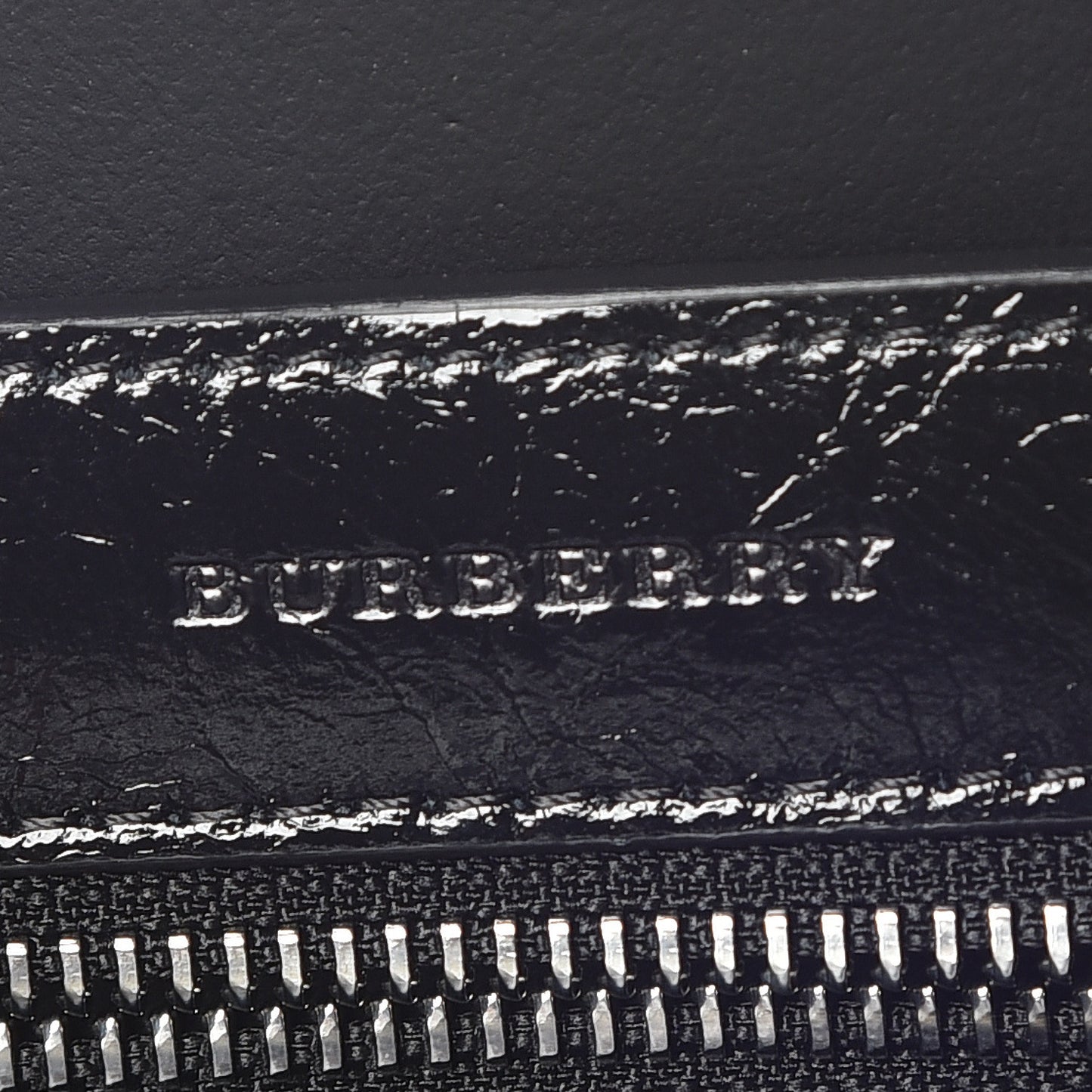 Shiny Soft Calfskin Medium Banner Tote Black