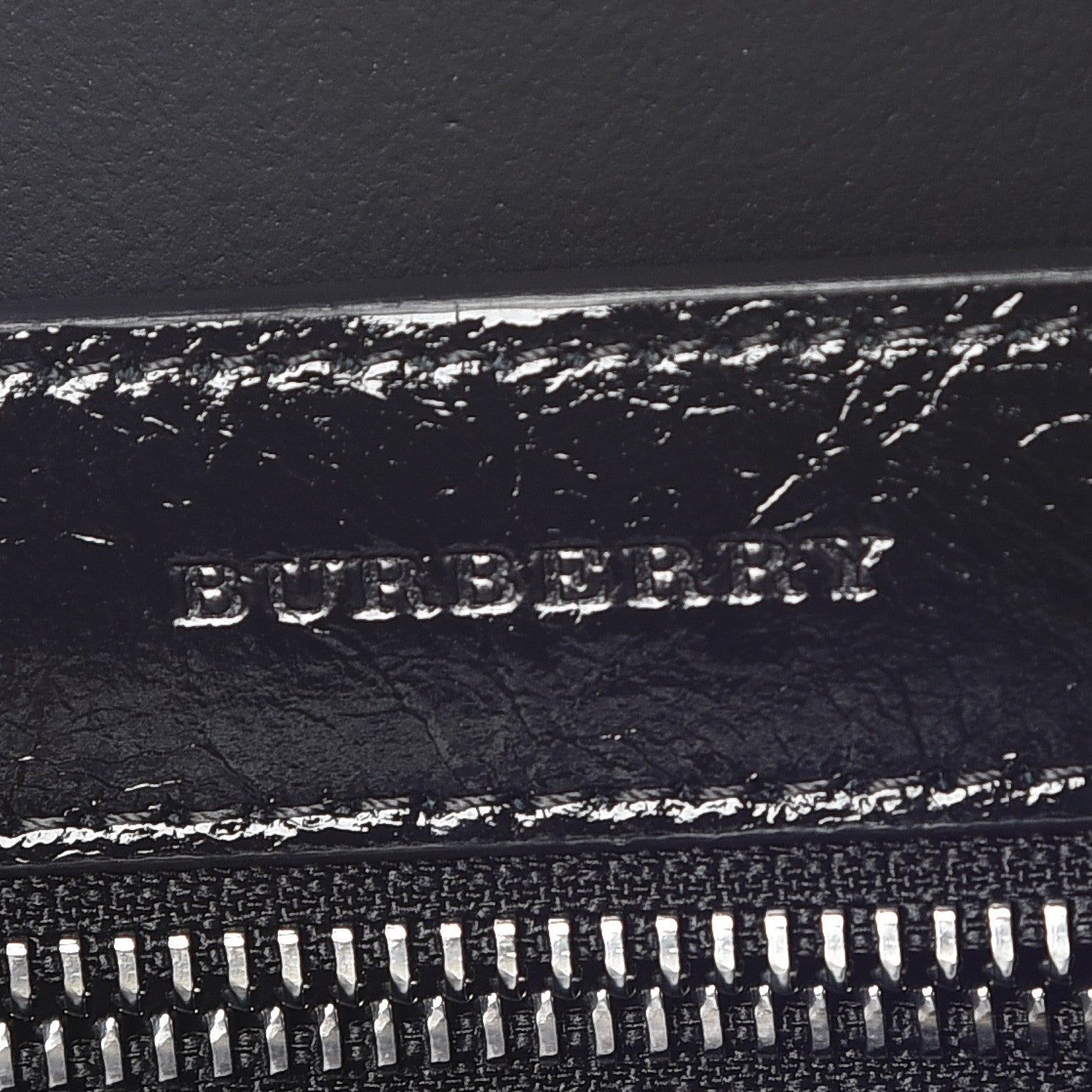 Burberry Shiny Soft Calfskin Medium Banner Tote Black 8 of 9