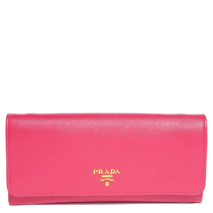Prada Saffiano Metal Oro Chain Wallet Peonia 1 of 9